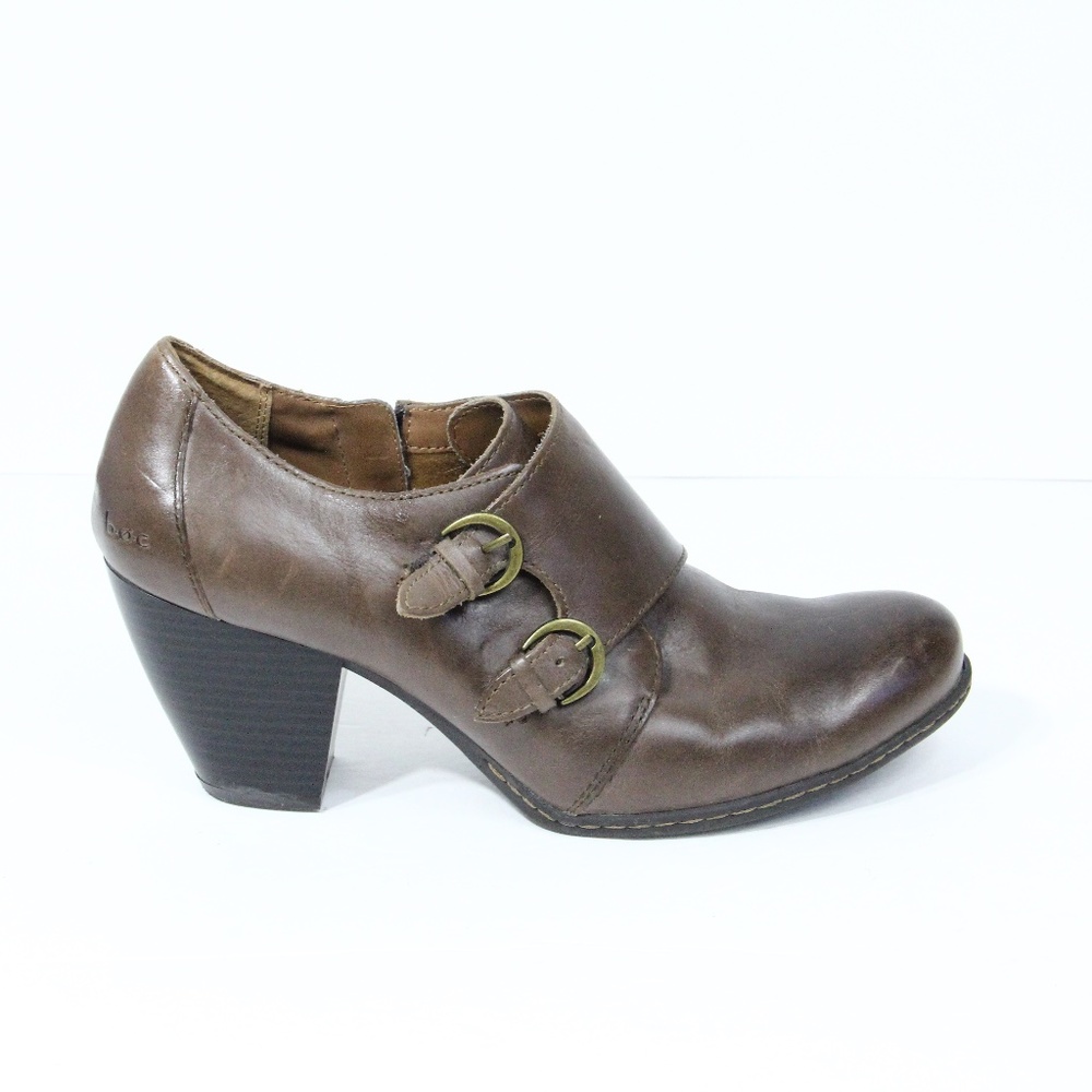 BOC Booties Women Double Monk Strap Shoes Leather Shootie sz 9.5